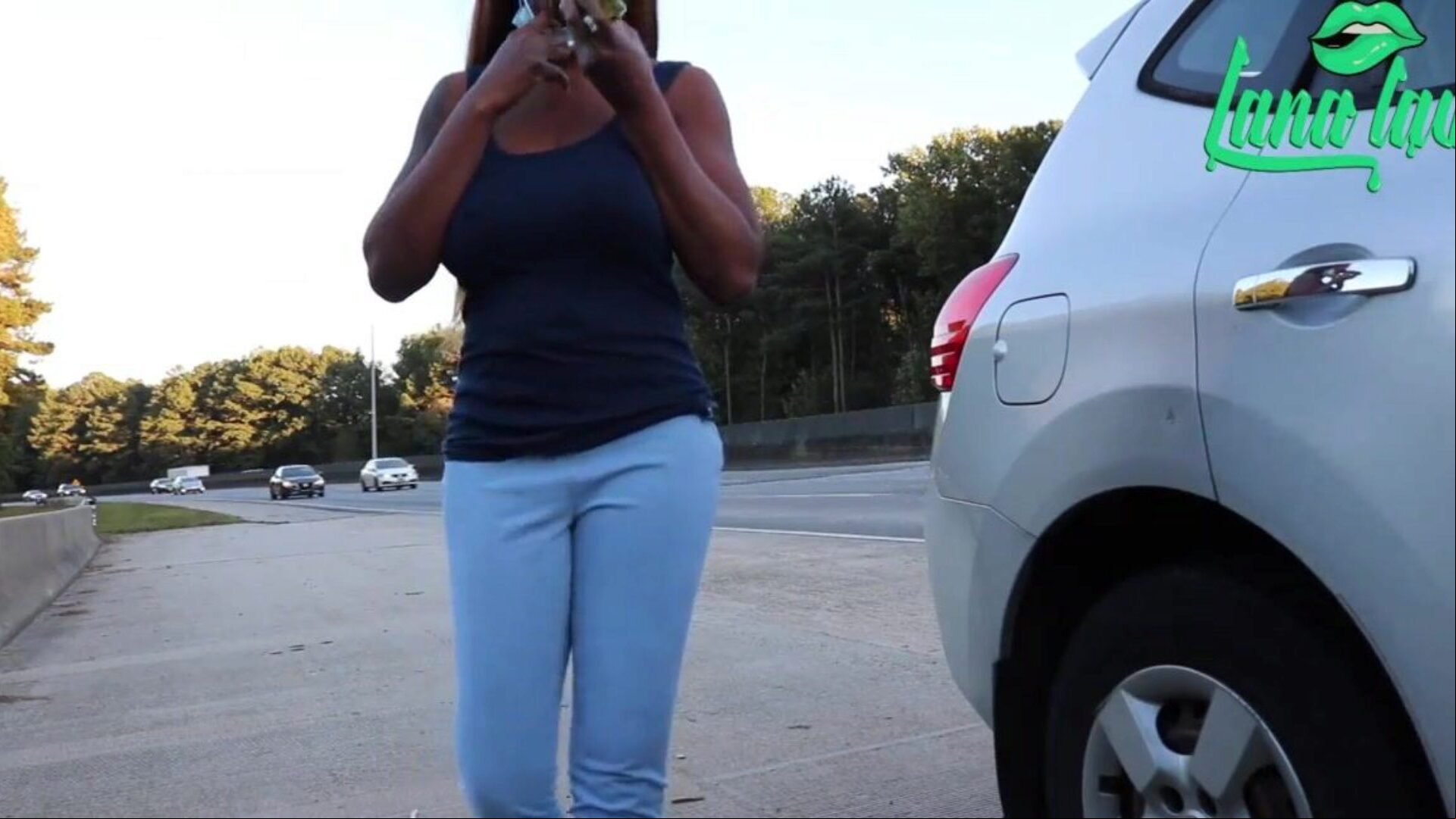 Lana Caught On Highway Fucking and Flashing